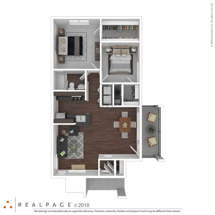 Woodwind Village 2 Beds floor plan, 912 sqft