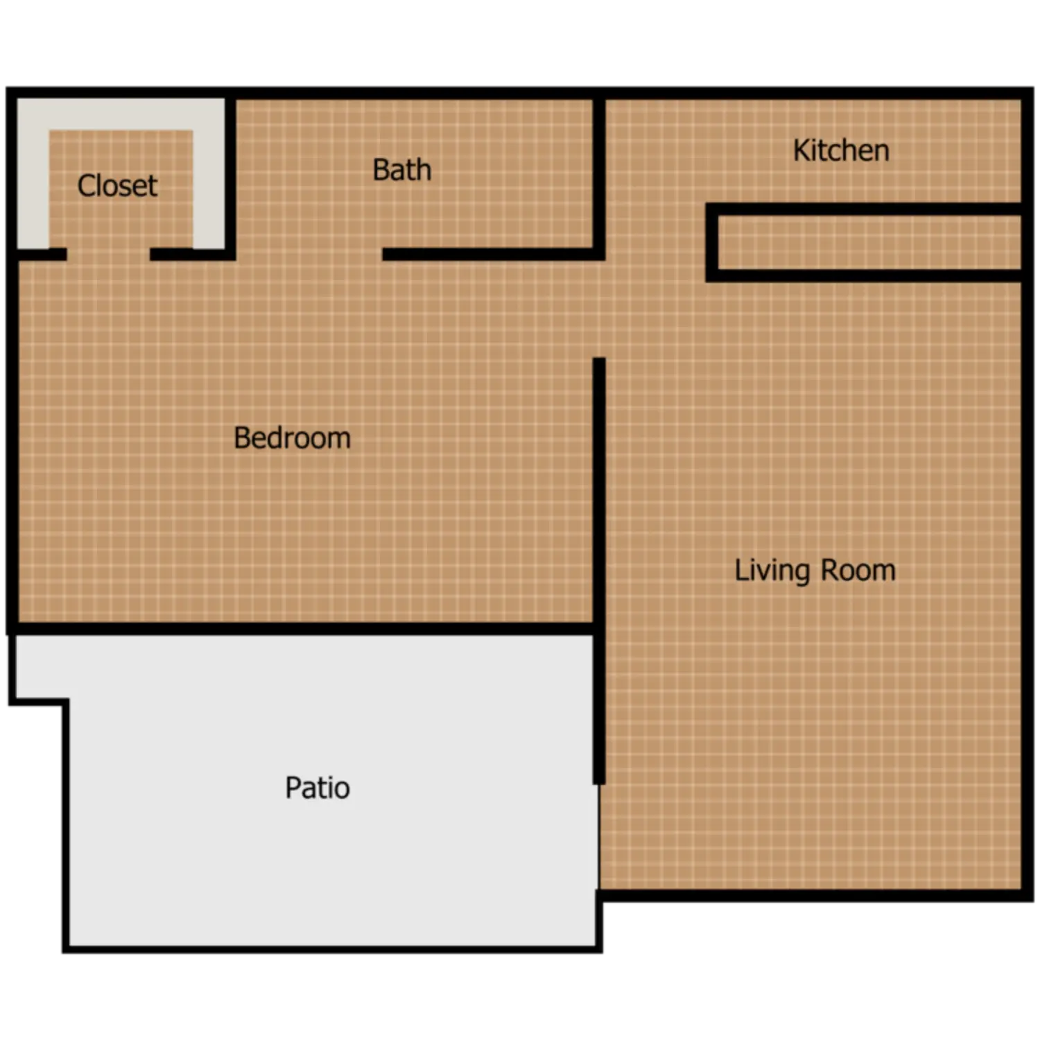 Amir Apartments 1 Bed floor plan, 520 sqft