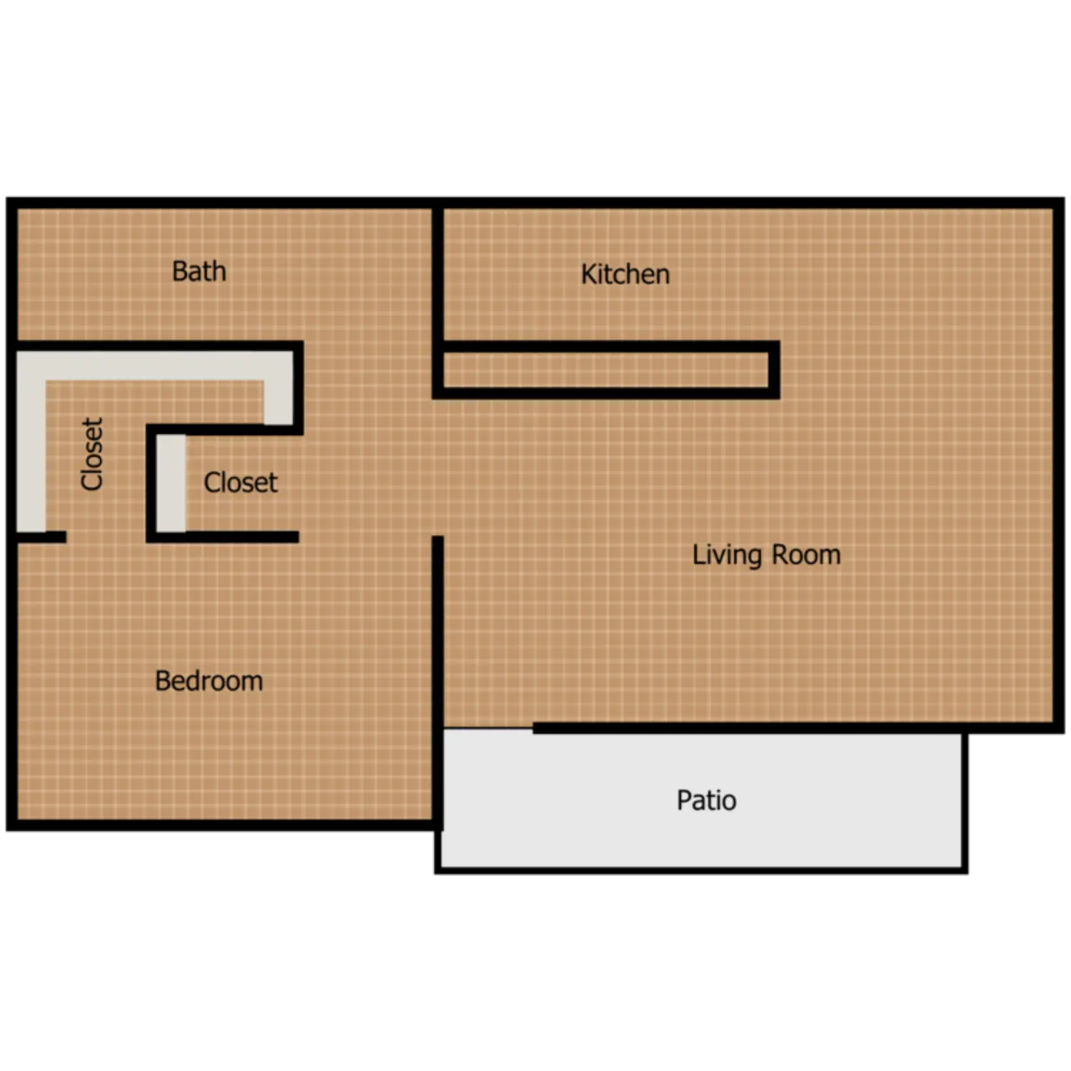 Amir Apartments 1 Bed floor plan, 613 sqft
