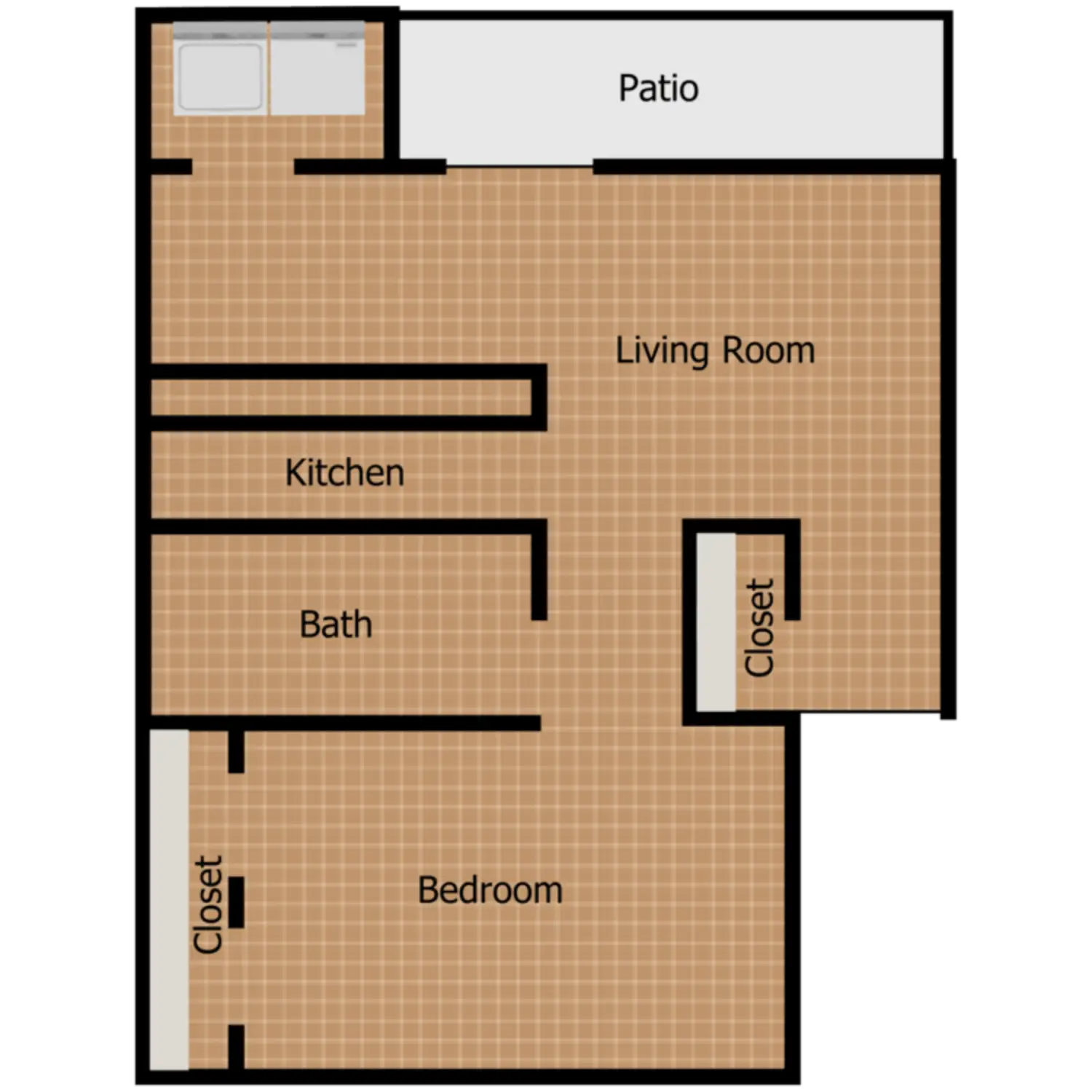 Amir Apartments 1 Bed floor plan, 720 sqft