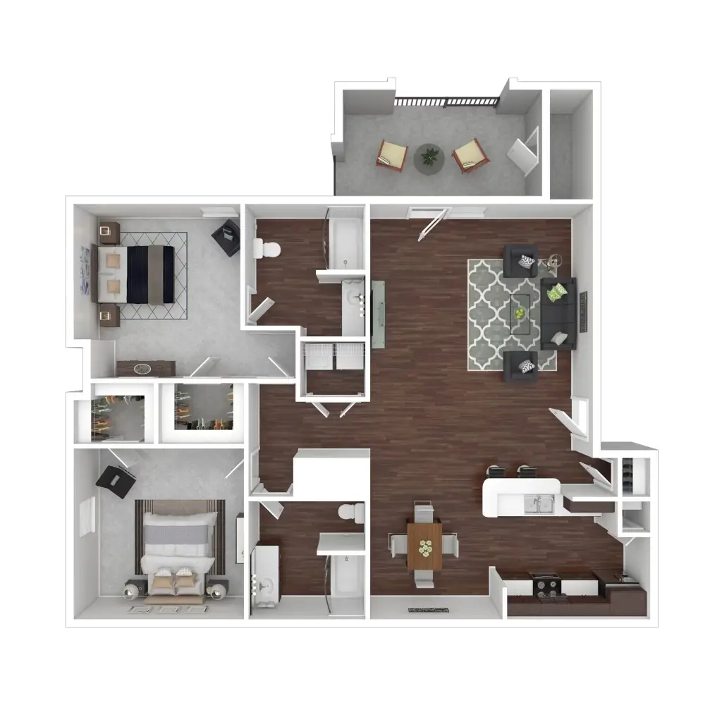 Woodland Pines 2 Beds floor plan, 1150 sqft