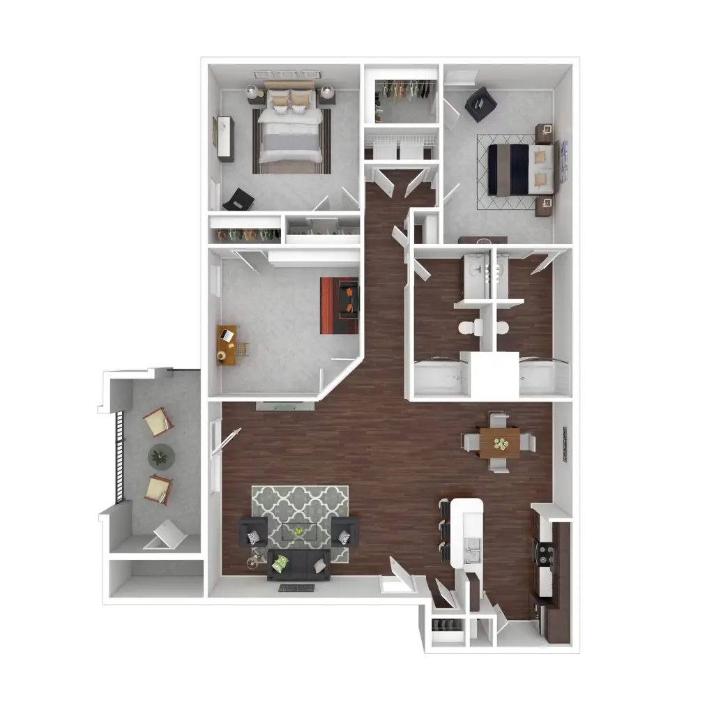 Woodland Pines 3 Beds floor plan, 1412 sqft