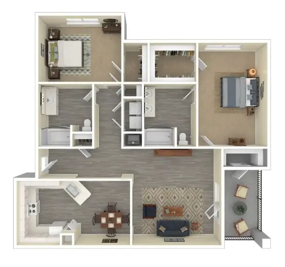 Woodland Landings 2 Beds floor plan, 1172 sqft