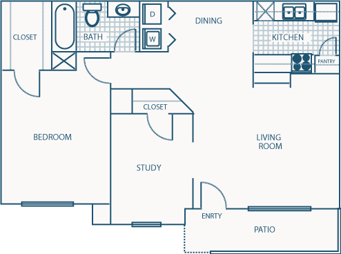 Willow Brook Crossing 2 Beds floor plan, 803 sqft