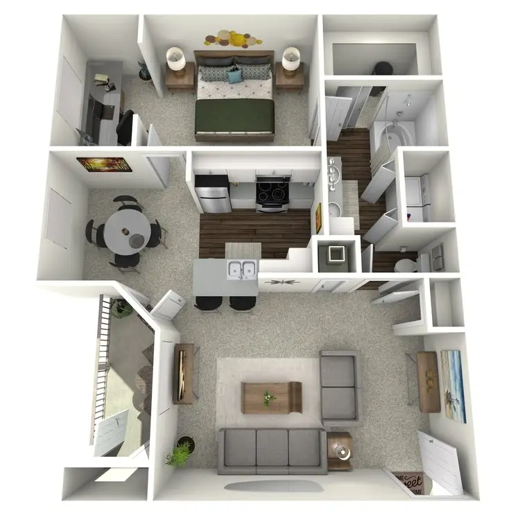Wildwood Forest 1 Bed floor plan, 892 sqft