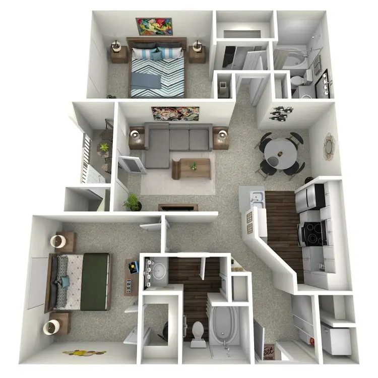 Wildwood Forest 2 Beds floor plan, 1045 sqft