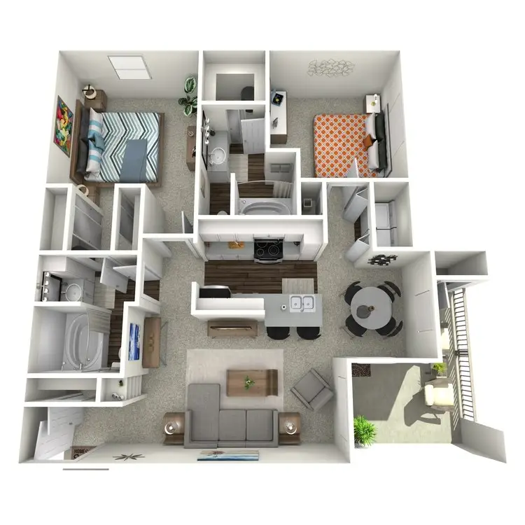 Wildwood Forest 2 Beds floor plan, 1143 sqft