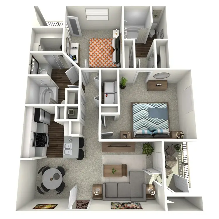 Wildwood Forest 2 Beds floor plan, 1027 sqft