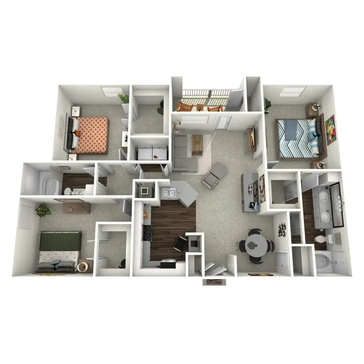 Wildwood Forest 3 Beds floor plan, 1329 sqft