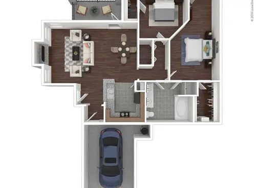 Alys Apartments 2 Beds floor plan, 1098 sqft