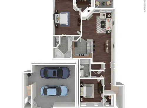 Alys Apartments 2 Beds floor plan, 1364 sqft