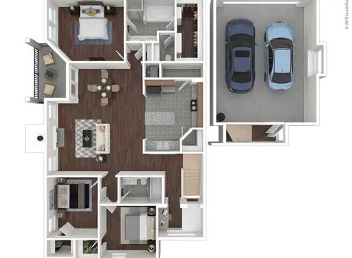Alys Apartments 3 Beds floor plan, 1597 sqft