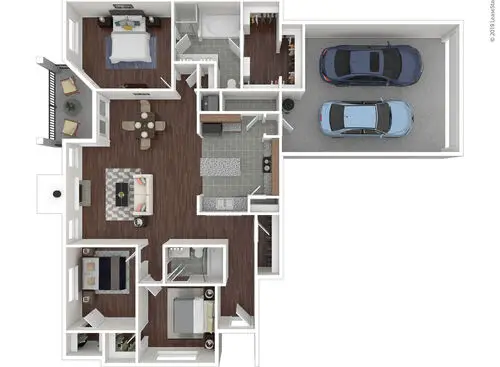 Alys Apartments 3 Beds floor plan, 1586 sqft