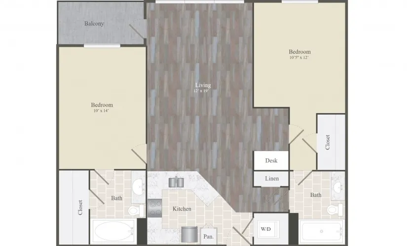 Boardwalk at Town Center 2 Beds floor plan, 1091 sqft