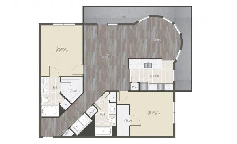 Boardwalk at Town Center 2 Beds floor plan, 1531 sqft