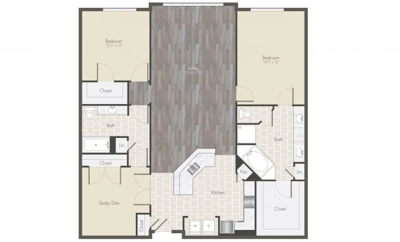 Boardwalk at Town Center 2 Beds floor plan, 1672 sqft