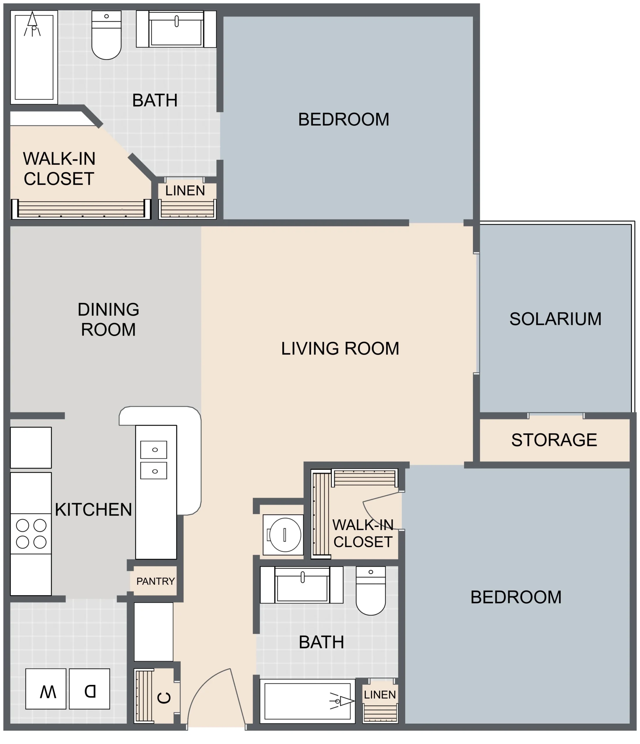 Whispering Pines Ranch 2 Beds floor plan, 1130 sqft