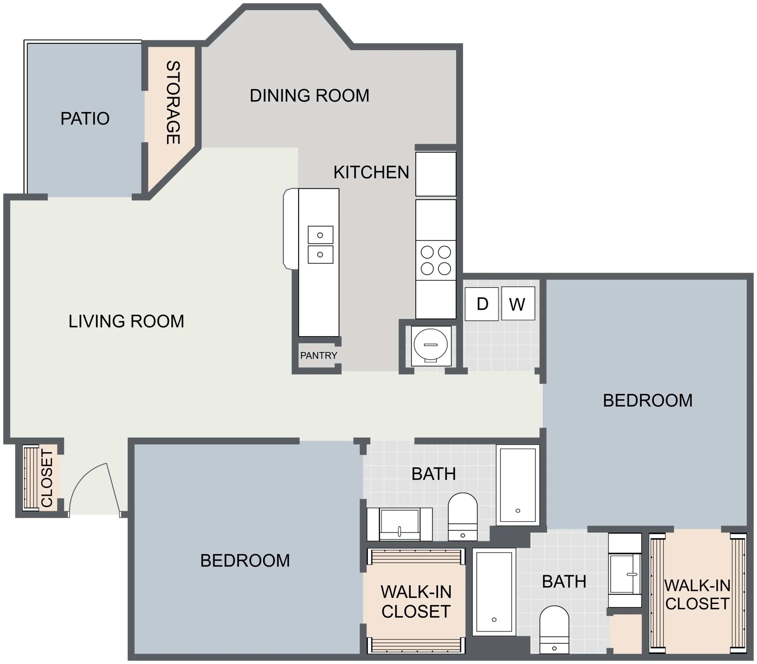 Whispering Pines Ranch 2 Beds floor plan, 1138 sqft