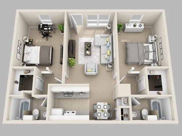 Northlake Manor 2 Beds floor plan, 1027 sqft