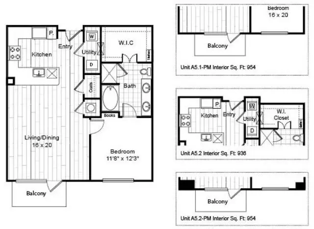 Virage Luxury Apartments 1 Bed floor plan, 892 sqft
