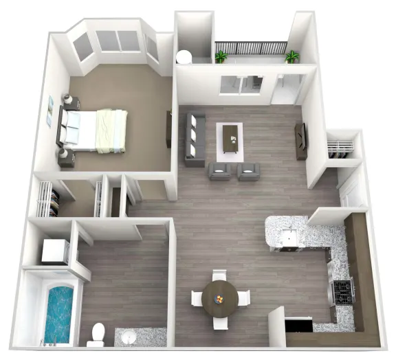 Westlake Residential 1 Bed floor plan, 725 sqft