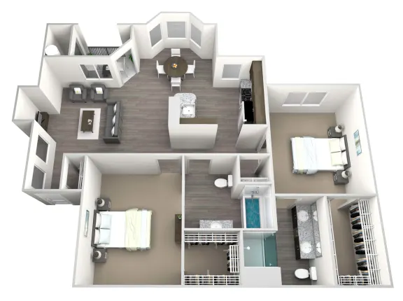 Westlake Residential 2 Beds floor plan, 1195 sqft