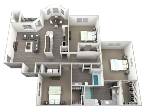 Westlake Residential 3 Beds floor plan, 1356 sqft
