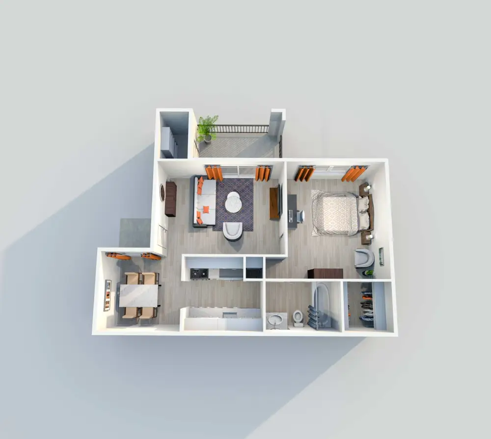 2151 Kirkwood 1 Bed floor plan, 640 sqft