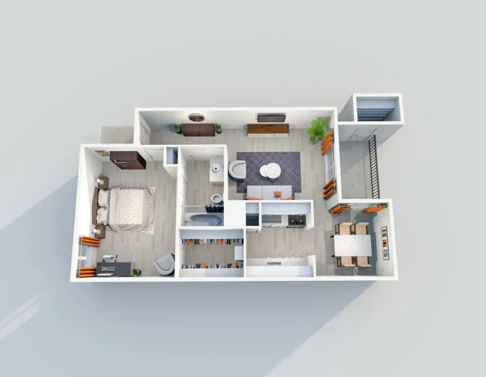 2151 Kirkwood 1 Bed floor plan, 719 sqft