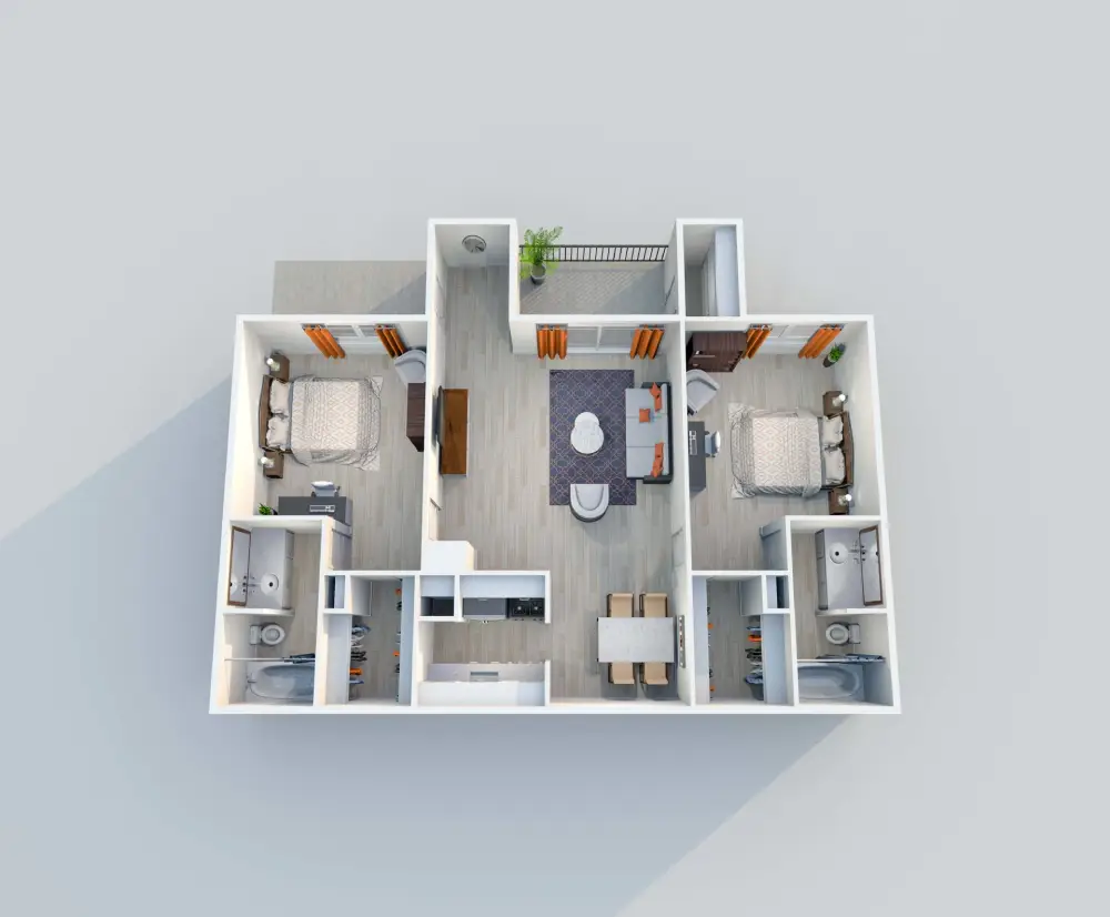 2151 Kirkwood 2 Beds floor plan, 1057 sqft