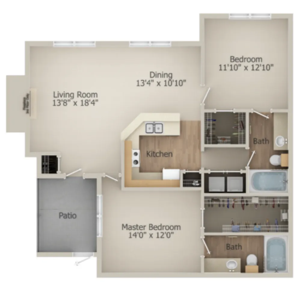 Westmount at Eldridge 2 Beds floor plan, 1148 sqft