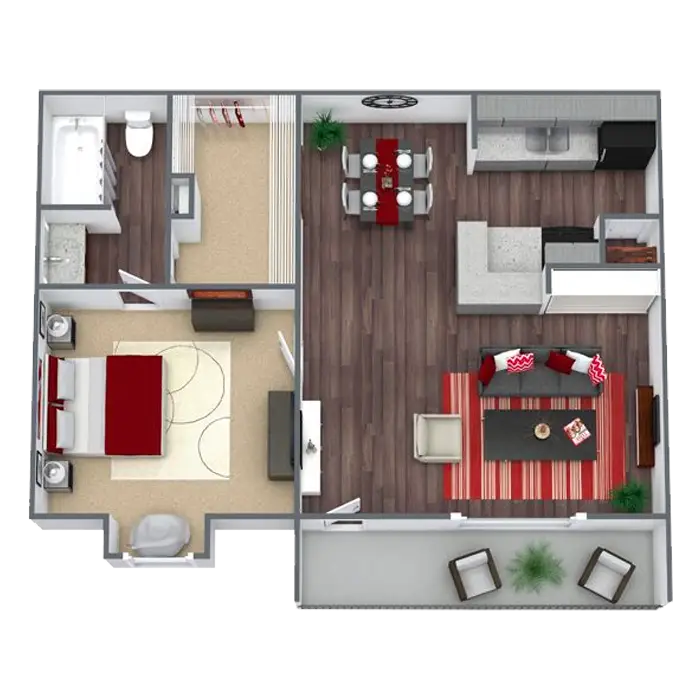 Westbury Reserve 1 Bed floor plan, 566 sqft