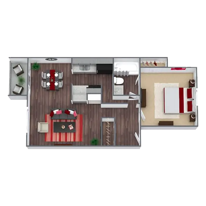 Westbury Reserve 1 Bed floor plan, 665 sqft