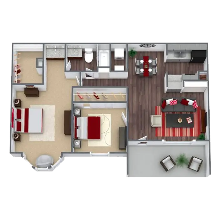 Westbury Reserve 2 Beds floor plan, 848 sqft