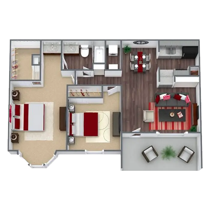Westbury Reserve 2 Beds floor plan, 868 sqft