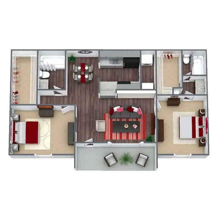 Westbury Reserve 2 Beds floor plan, 964 sqft