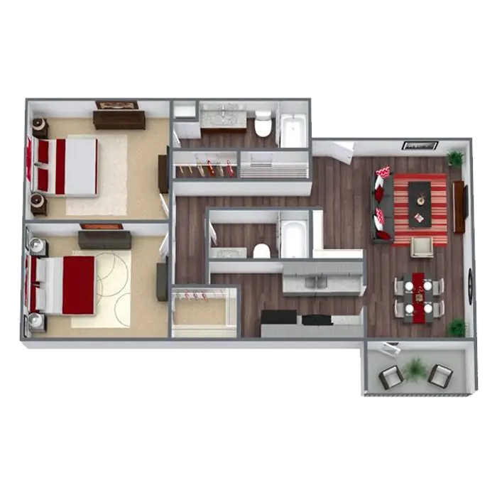 Westbury Reserve 2 Beds floor plan, 1066 sqft