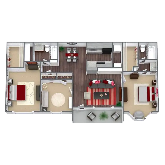 Westbury Reserve 2 Beds floor plan, 1166 sqft