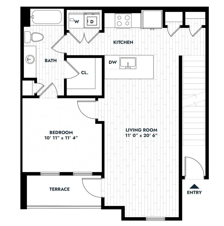 Alta Sergeant 1 Bed floor plan, 783 sqft
