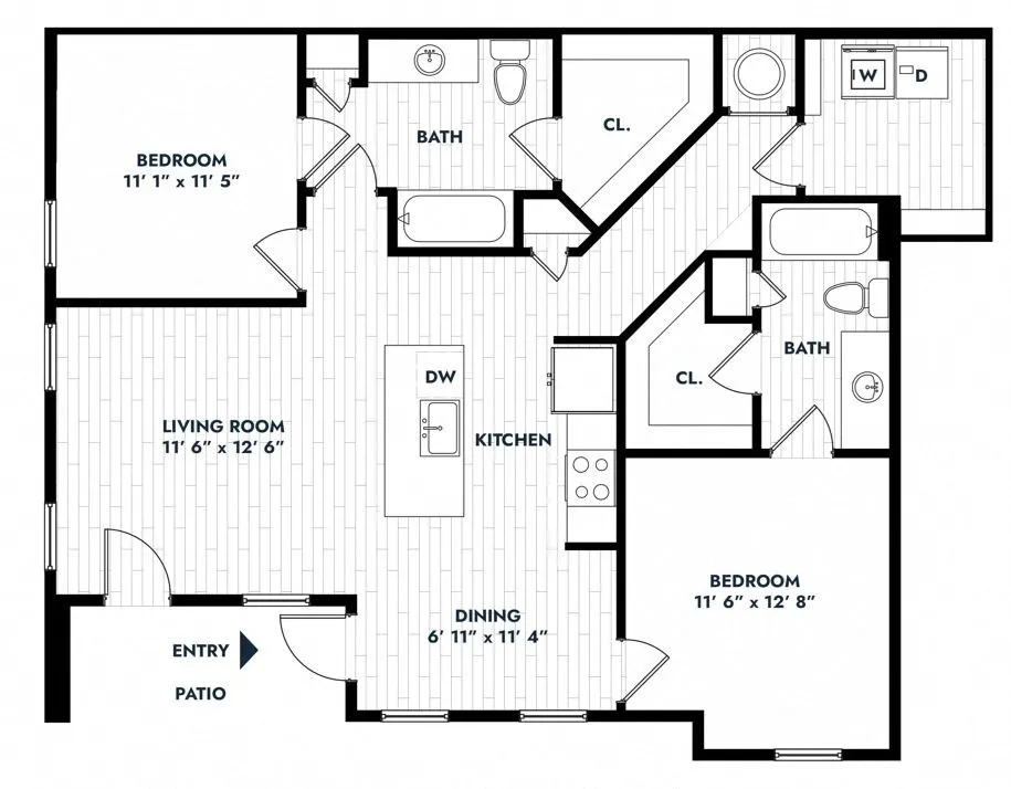 Alta Sergeant 2 Beds floor plan, 1112 sqft