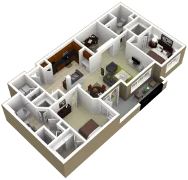 3000 Sage Apartments 2 Beds floor plan, 1478 sqft