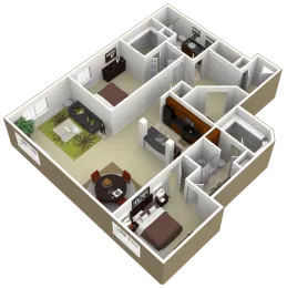 3000 Sage Apartments 2 Beds floor plan, 1698 sqft