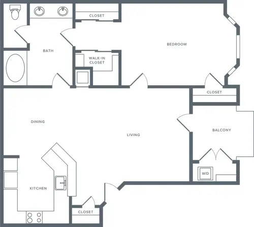 Alister Galleria 1 Bed floor plan, 784 sqft