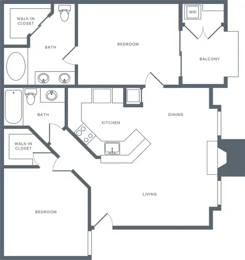 Alister Galleria 2 Beds floor plan, 793 sqft