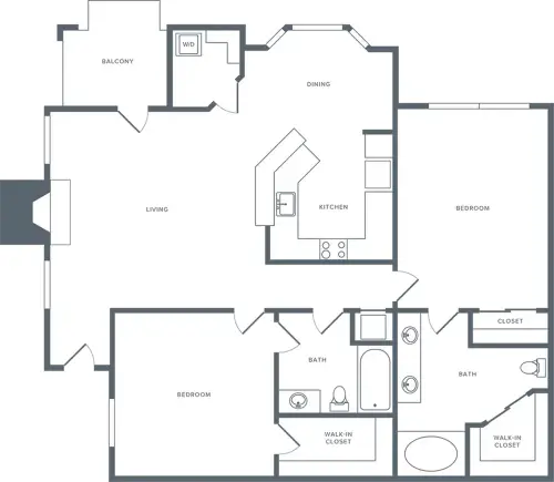 Alister Galleria 2 Beds floor plan, 1123 sqft