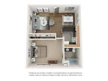 Marquee Uptown 1 Bed floor plan, 725 sqft