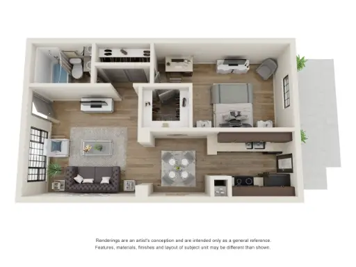 Marquee Uptown 1 Bed floor plan, 886 sqft