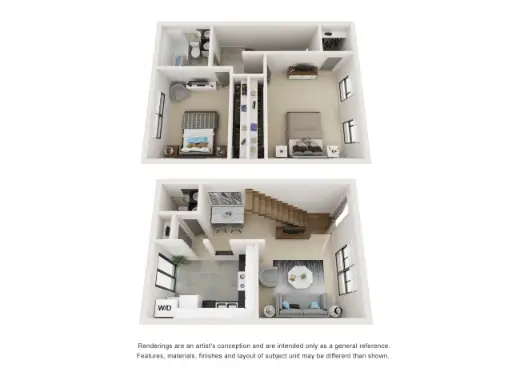 Marquee Uptown 2 Beds floor plan, 1000 sqft