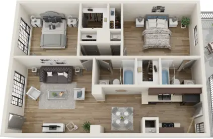 Marquee Uptown 2 Beds floor plan, 1160 sqft