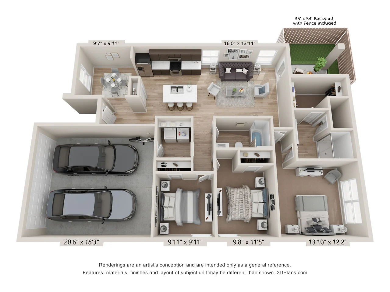 Amber Pines at Fosters Ridge 3 Beds floor plan, 1297 sqft